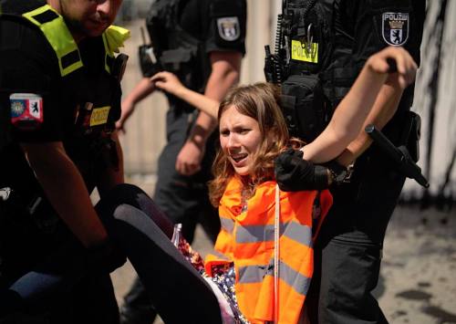 activist germany arrest traffic