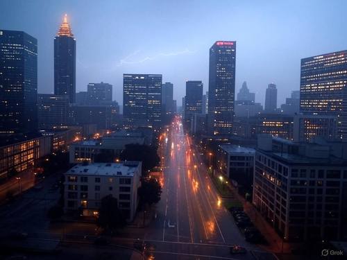rain falling on atlanta