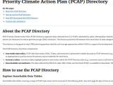 Priority Climate Action Plan Pcap Directory Climate Program Portal