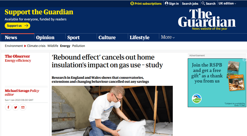 Home Insulation Makes Little Difference To Energy Consumption–New Study