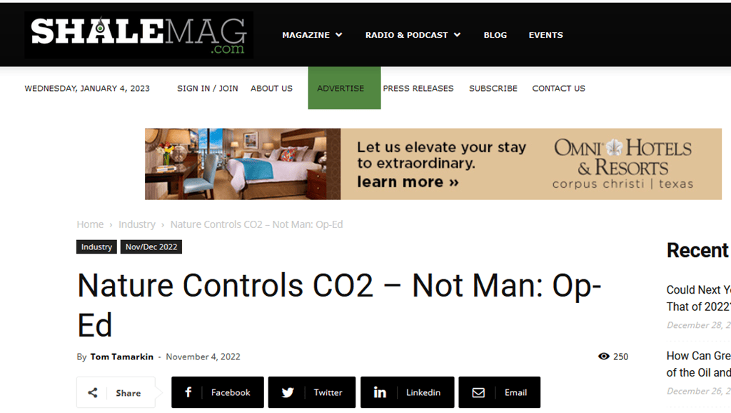 Nature Controls CO2 – Not Man: Op-Ed