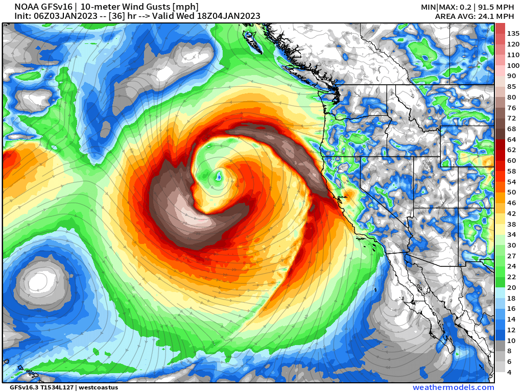 “Bomb Cyclone” Winter Storm to Clobber California