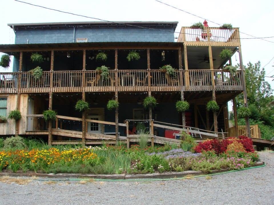 New decks were constructed on the back of the old store building.
