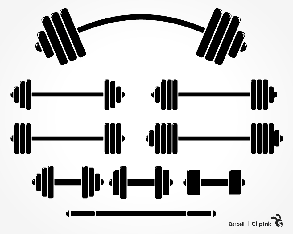 Download Barbell svg, Workout weight set | svg, png, eps, dxf, pdf ...