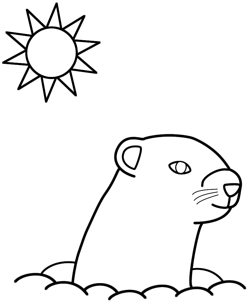 Free groundhog color pages, download free groundhog color pages png