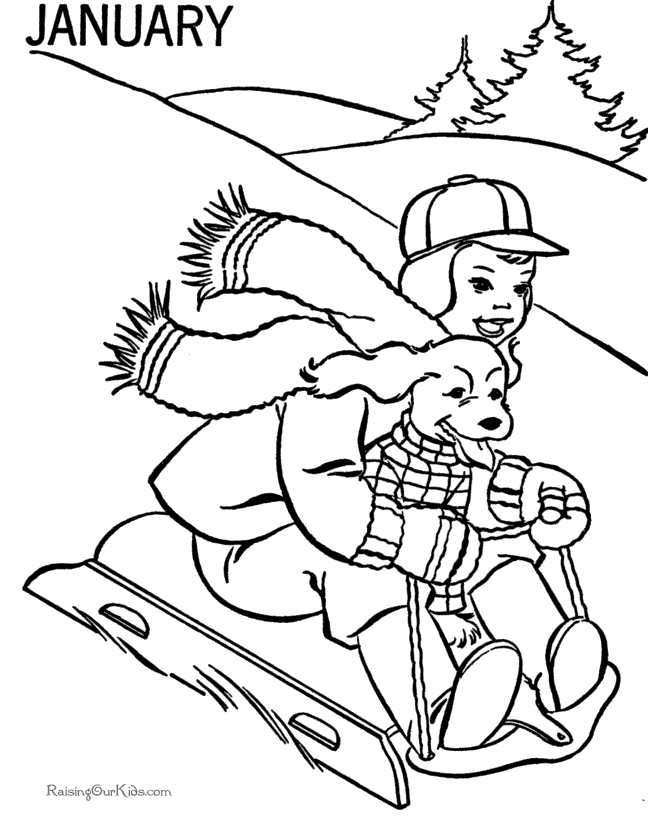 Hundreds of free spring coloring pages that will keep children busy for hours. Coloring Page January Clip Art Library