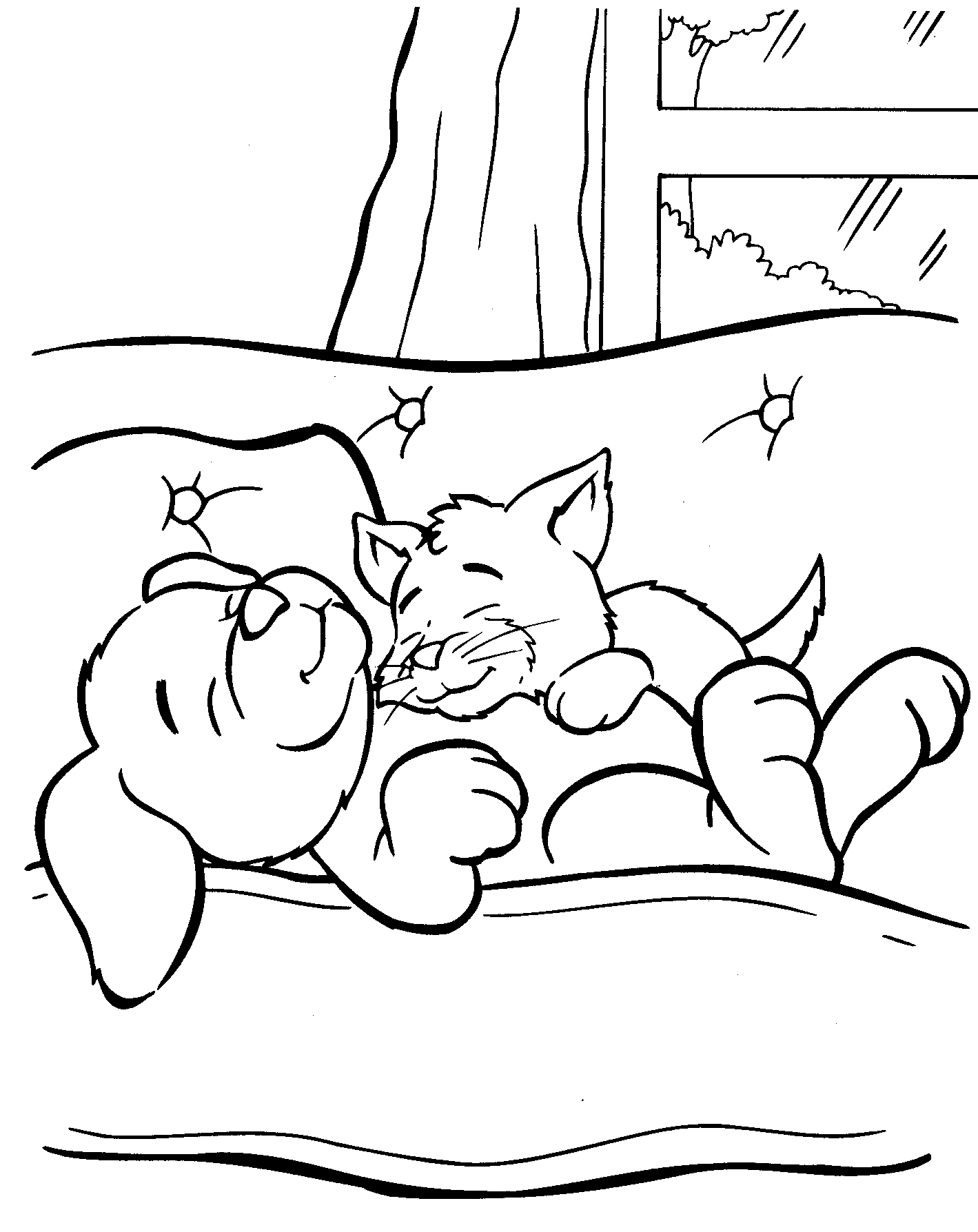 Puppy Kitty Coloring Pages Clip Art Library