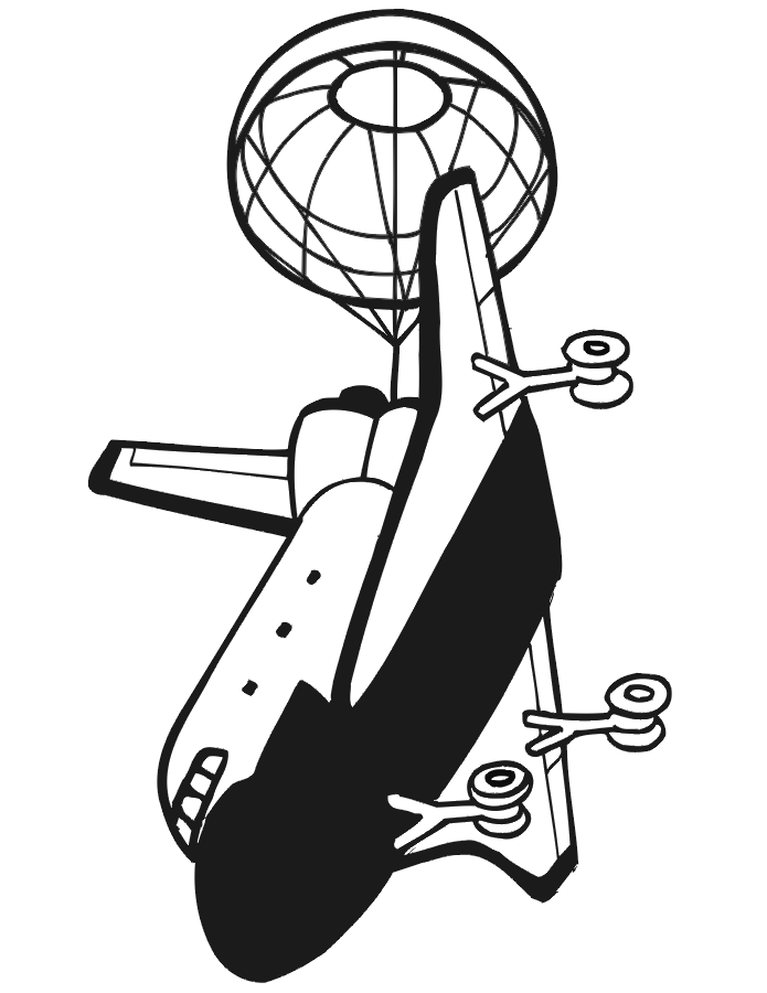 Free space shuttle coloring page, download free space shuttle coloring