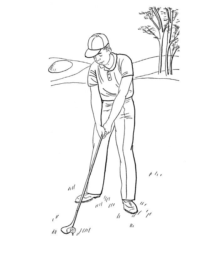 To print the coloring page: Golf Play Drawing Clip Art Library