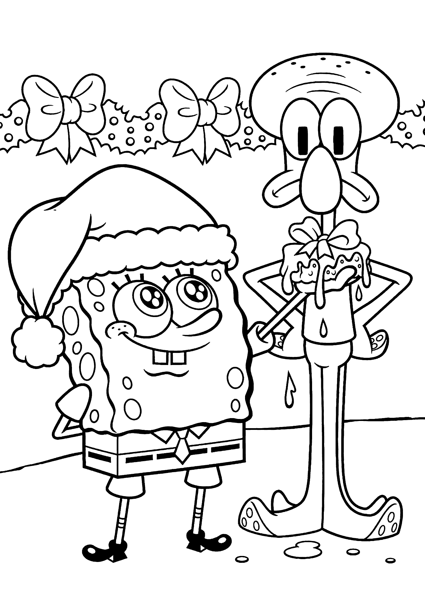 Free printable christmas and halloween coloring pages are an ideal way for children to learn to color and express their creativity. Christmas Spongebob Christmas Coloring Pages For Kids Marinapalmermolina