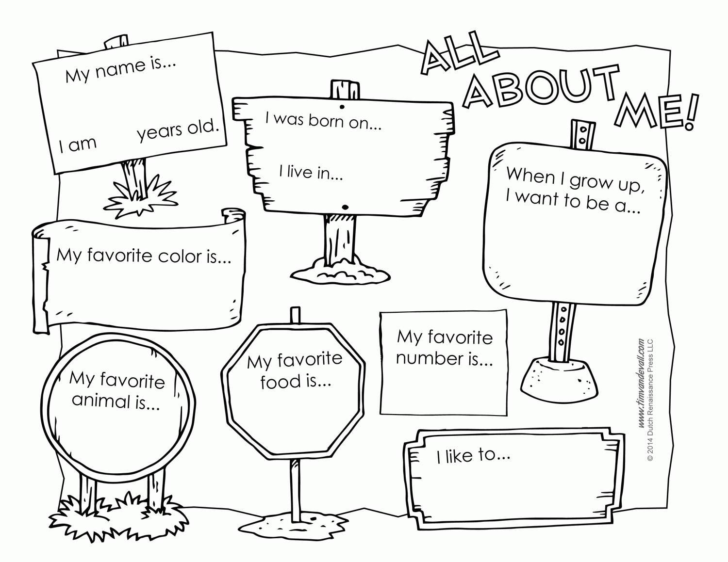 All the cake;all the way;all year. all about me worksheet examples - Clip Art Library