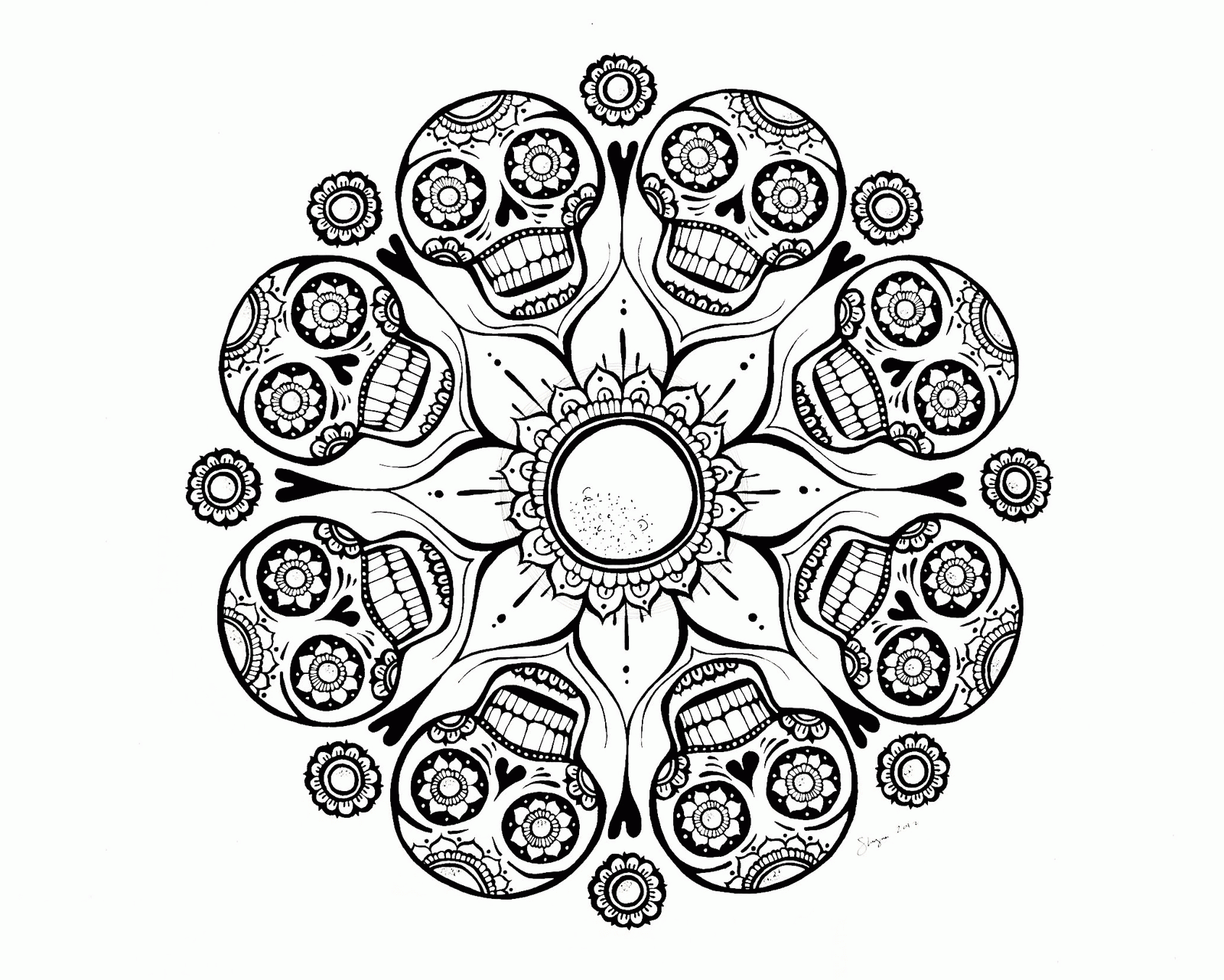Free Sugar Skull Coloring Page Download Free Clip Art Free Clip Art On Clipart Library
