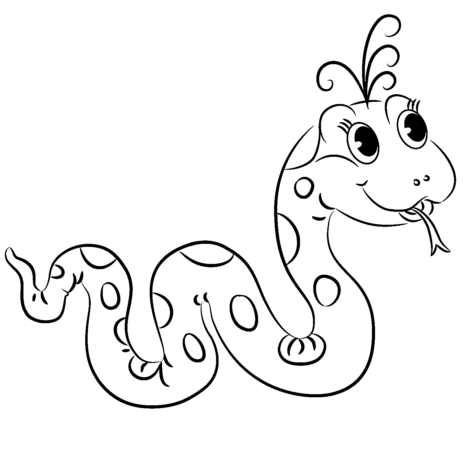 Fair, dainty, round, and soft physical features, disproportionately large eyes and head, playfulness, fragility, helplessness, curiosity or shyness, innocence, affectionate behavior. cute snake coloring pages - Clip Art Library