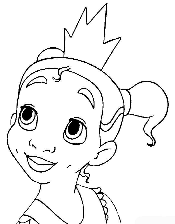 Disney princess tiana colouring pages