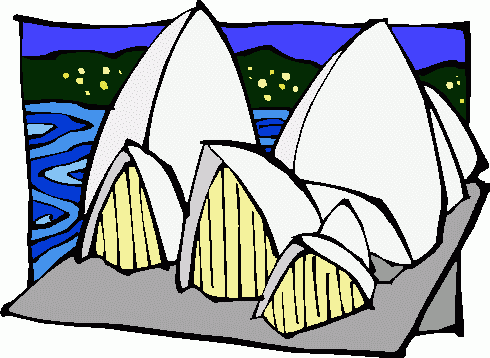 Clipart of a Grayscale Sydney Opera House - Royalty Free ...