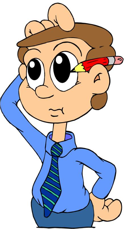 Cartoon Man Thinking