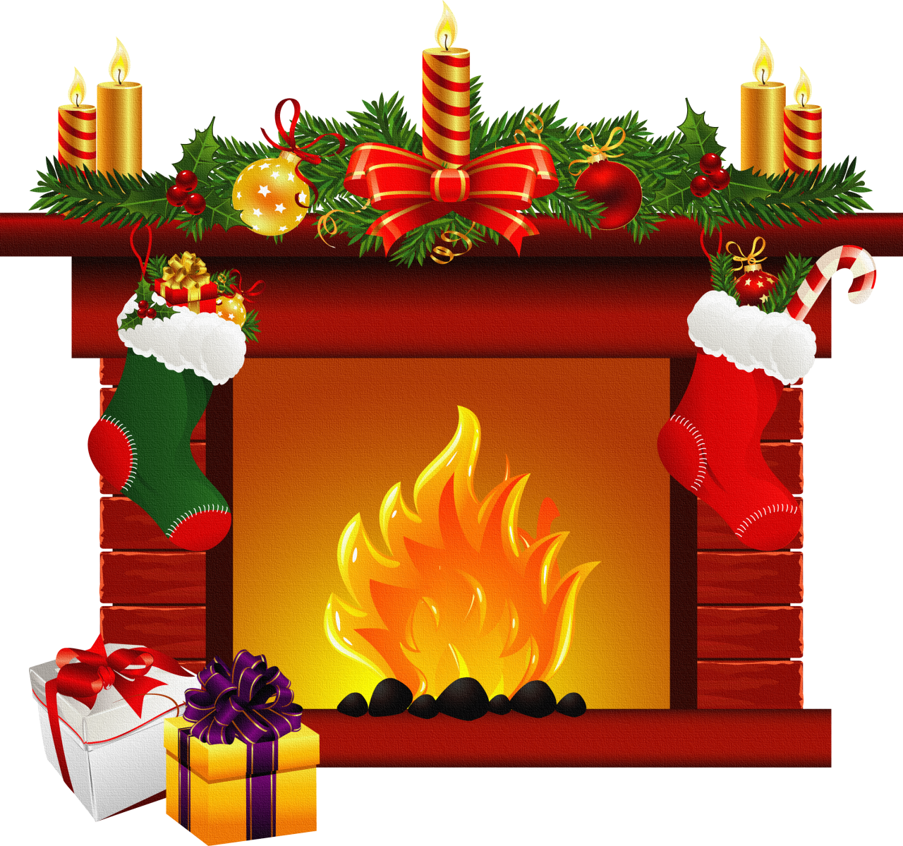 Christmas Fireplace Images Stock Photos Vectors Shutterstock