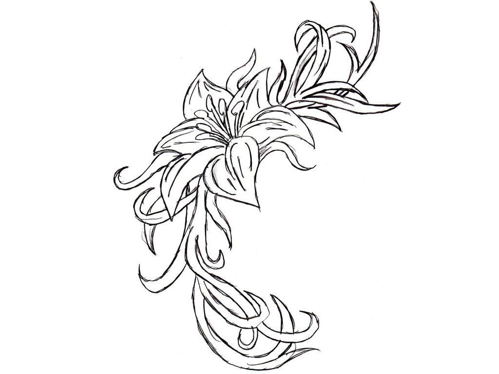 This cue features a black stained hard rock maple forearm with tribal and orchid flower . Free Black And White Orchid Tattoo Download Free Black And White Orchid Tattoo Png Images Free Cliparts On Clipart Library