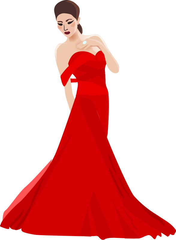 Red long dresses for women images clip art