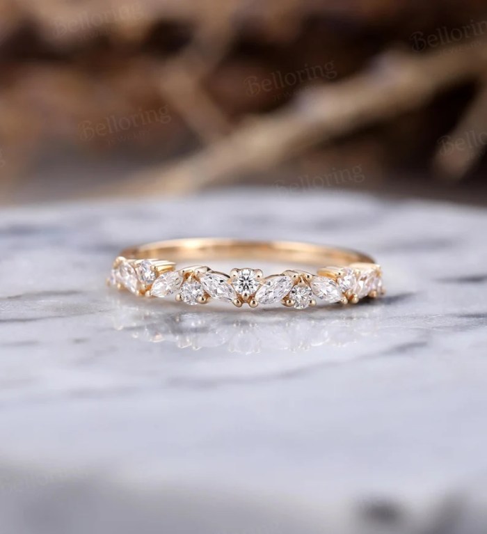 moissanite diamond wedding band