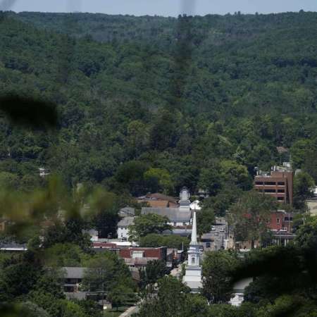 Photo: Surrounded by trees and mountains, Ellenville, N.Y., is seen Wednesday, June 16, 2021. Seth Wenig/AP