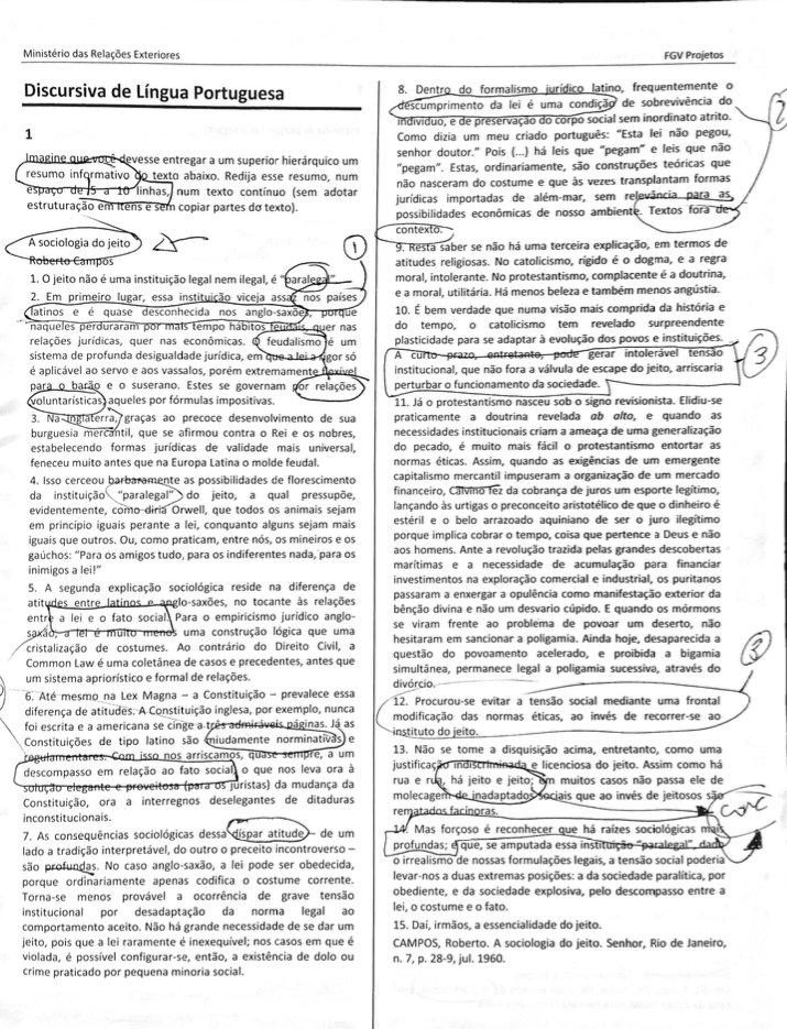 prova discursivas de oficial de chancelaria (Português) 1