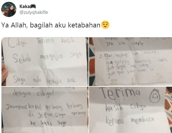 Whenasi your face, i smile. Mengajar 5 Bulan Cikgu Dah Dapat 15 Surat Cinta Siap Pick Up Line Macam Kurang Sopan Tapi Mereka Masih Hormat Saya Viral Mstar