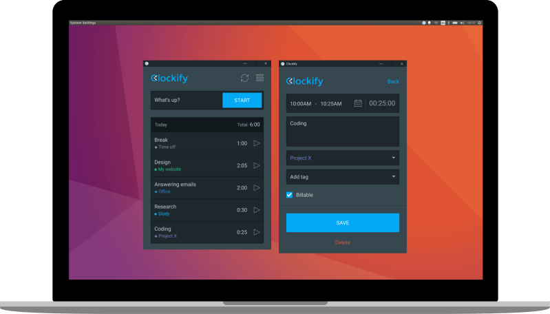 Clockify Free Linux Time Tracker - Classic Desktop Landscape Illustrations | Free Download