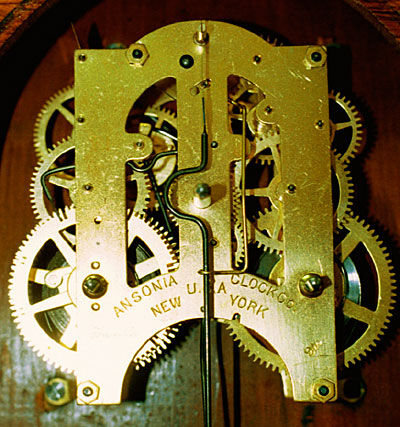 Movement of Ansonia oak kitchen clock