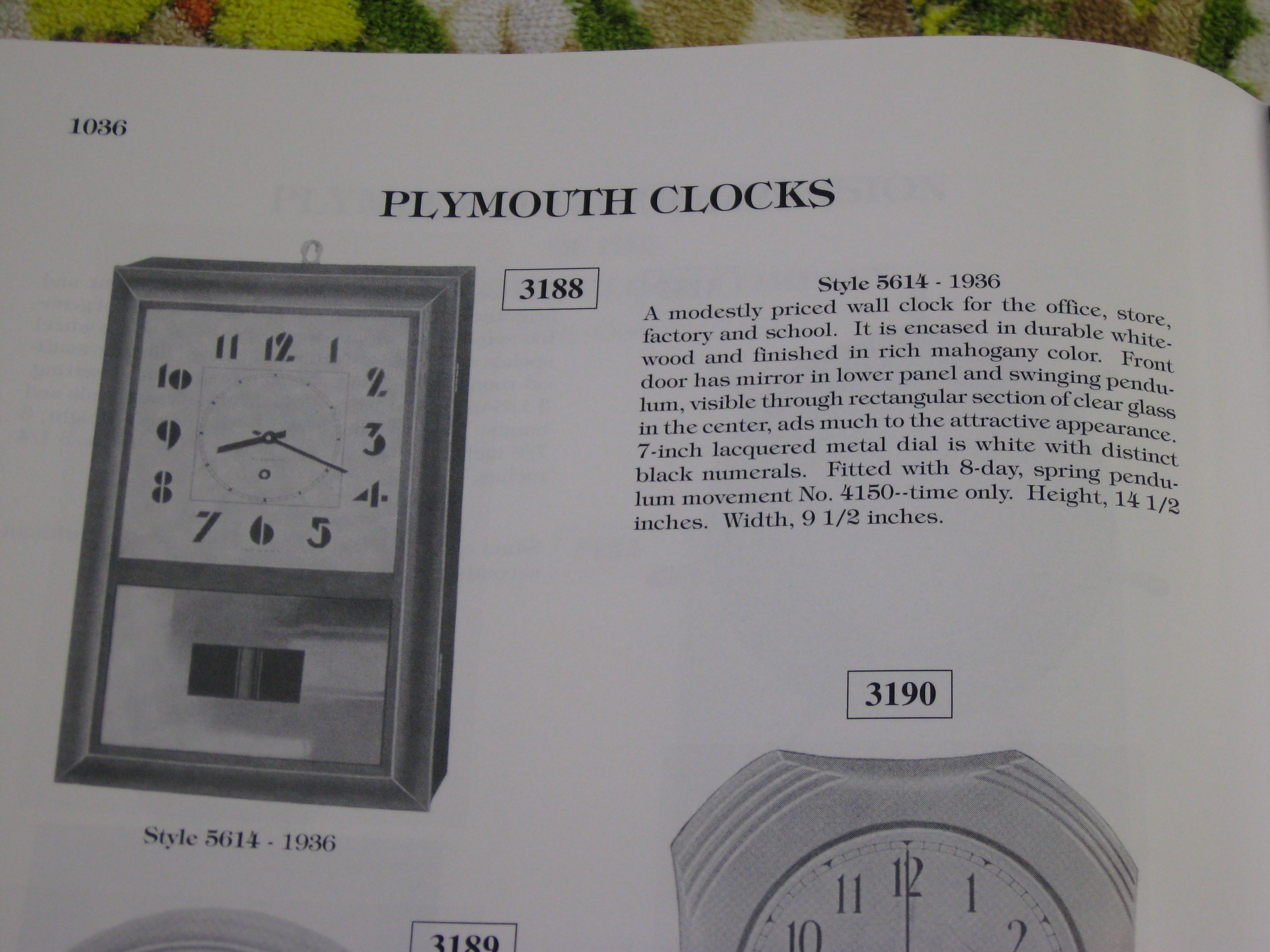 Plymouth by Seth Thomas Small Wooden Wall Clock, ca. 1937