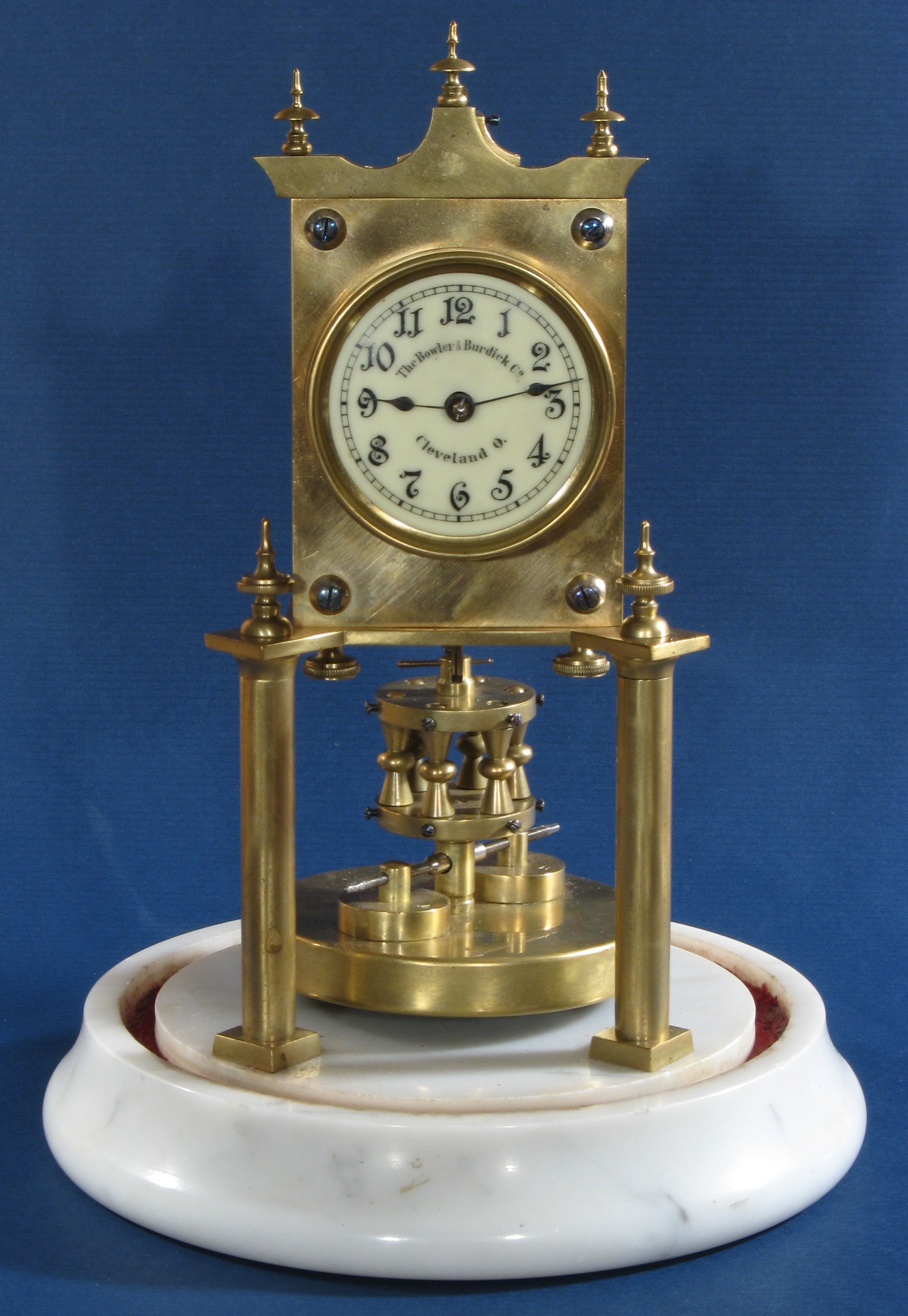 Bowler & Burdick Marble Base 400 Day Clock, ca. 1900 – ClockInfo.com