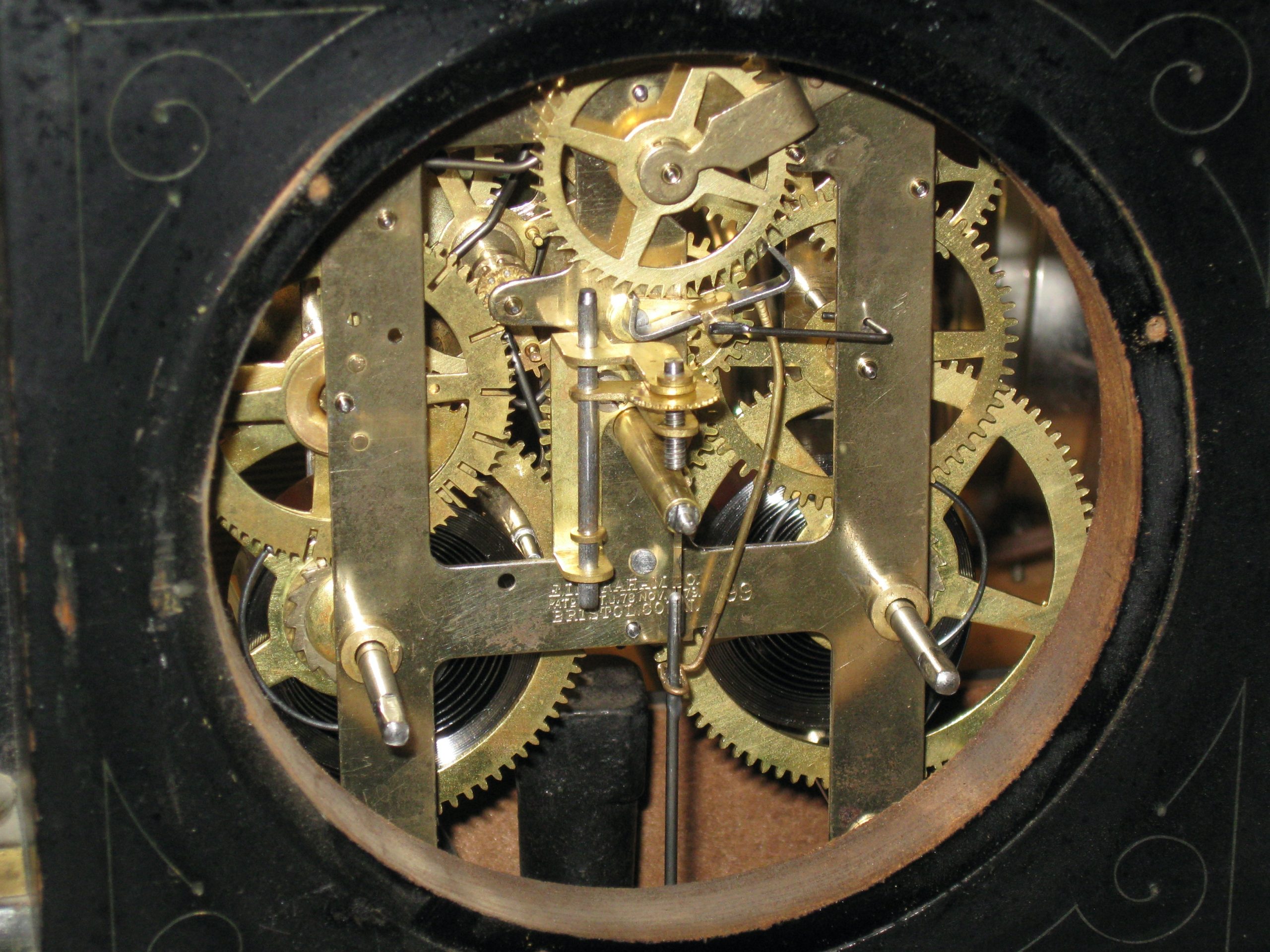 Ingraham “Adrian” Black Mantel Clock, 1899