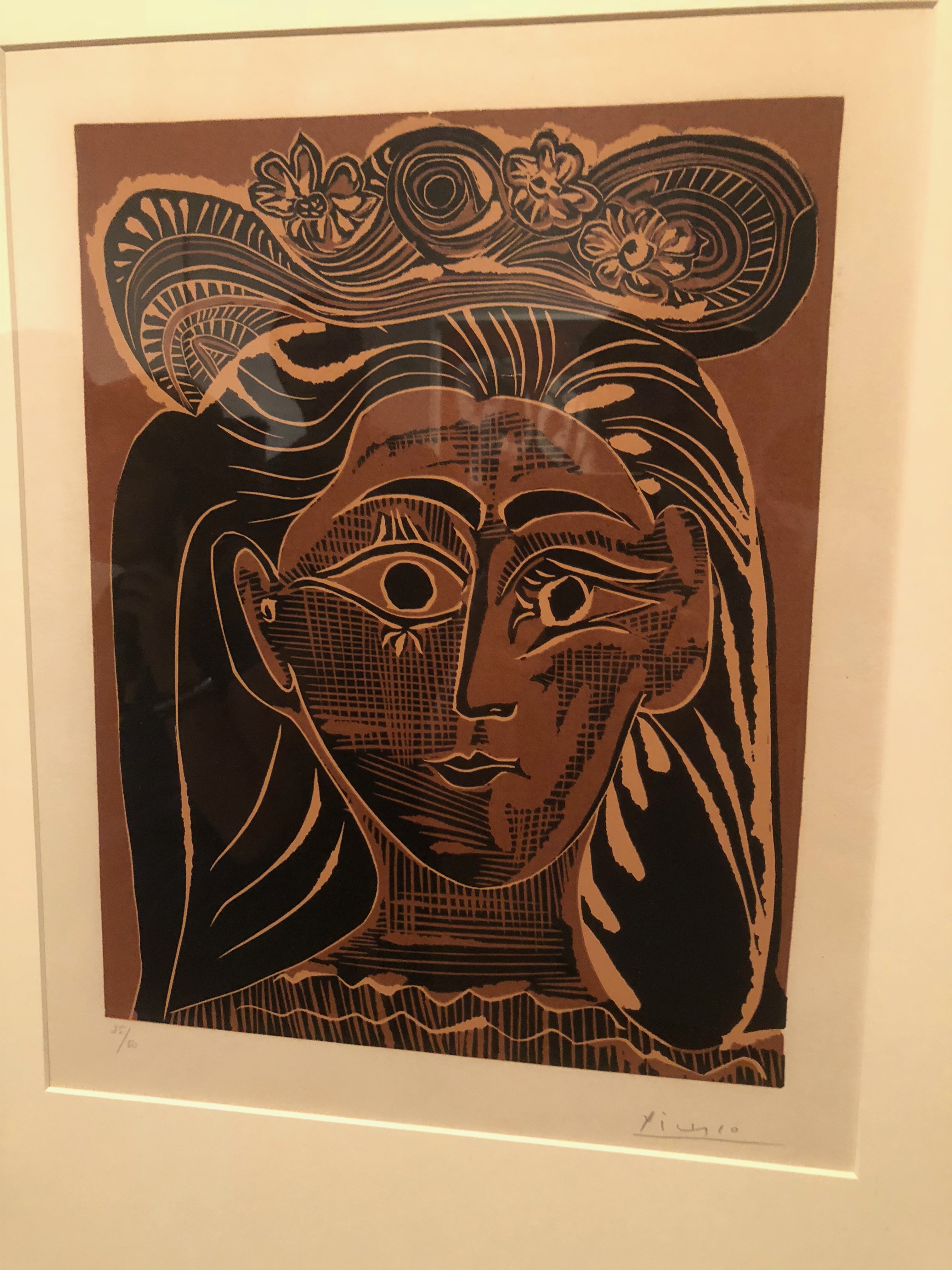 Femme au chapeau à fleurs (Picasso, 1962)