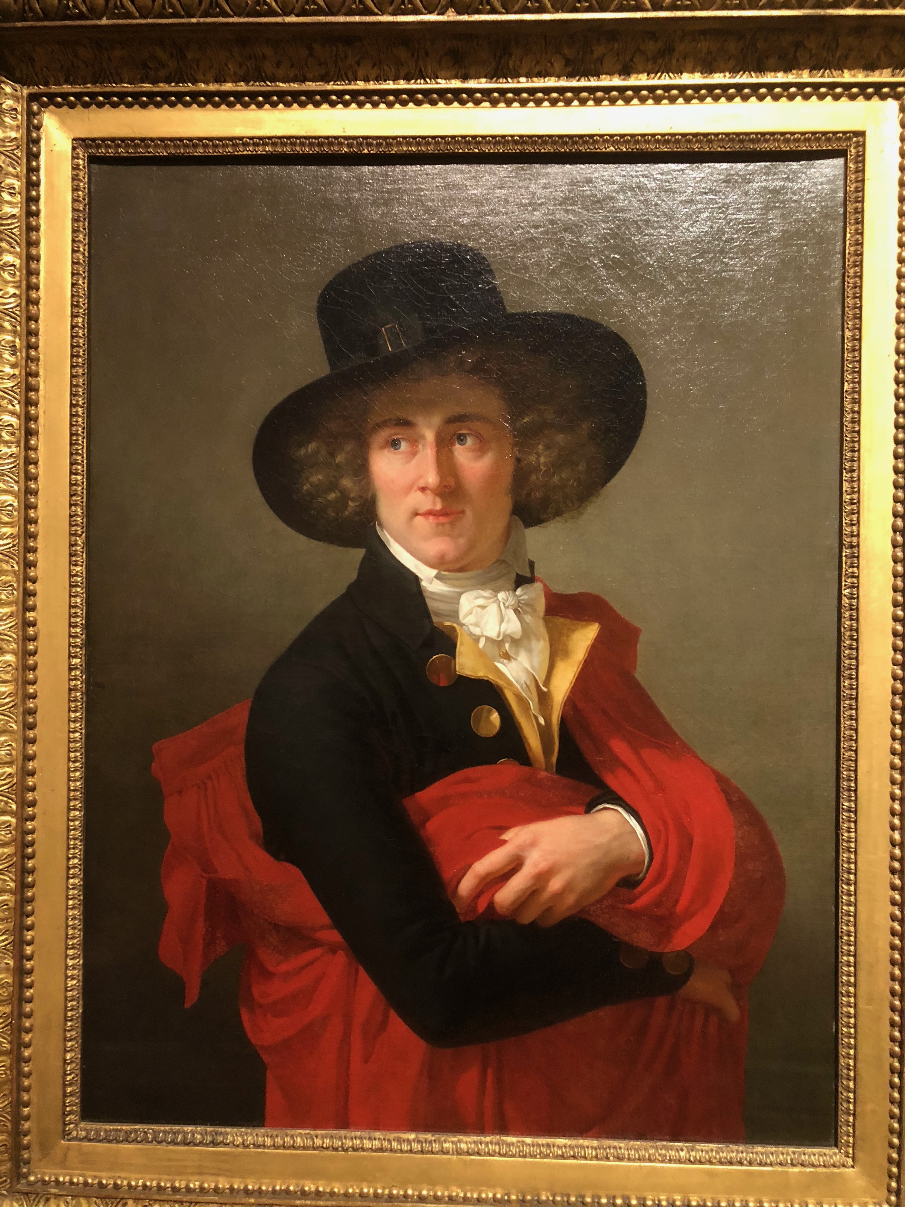 Portrait d'un jeune homme avec une cape rouge et un grandd chapeau (François-Xavier Fabre)