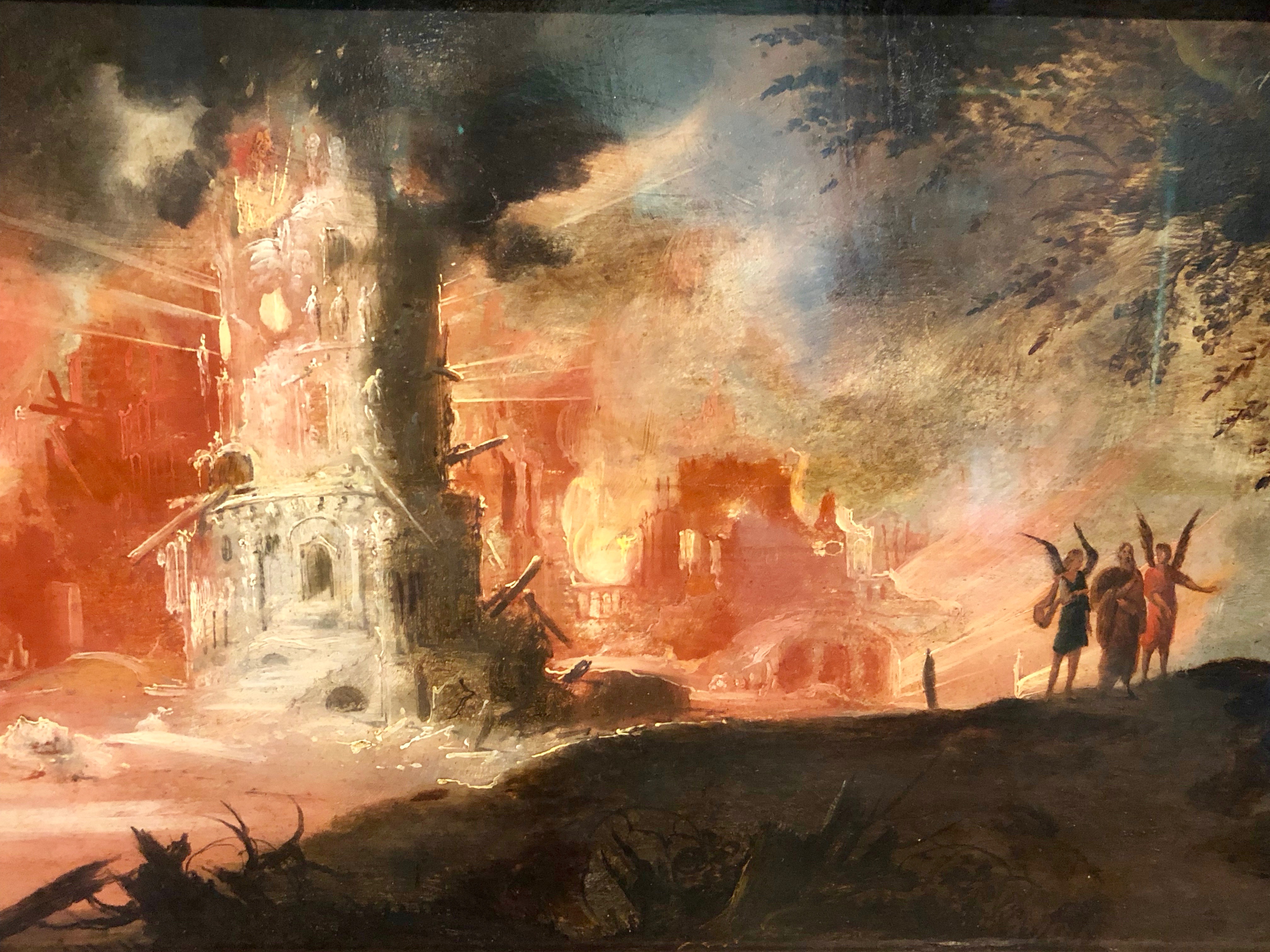 Détail de “La Destruction de Sodome et Gomorrhe” (Anonyme, c.1610)