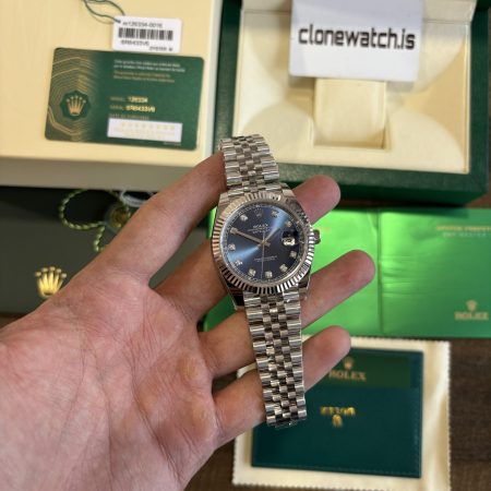 Rolex Datejust Superclone Diamond Markers Blue Dial Clone 3235 Movement