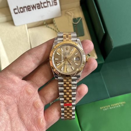 Rolex Datejust 41 Super Clone Two Tone Champagne Dial 3235