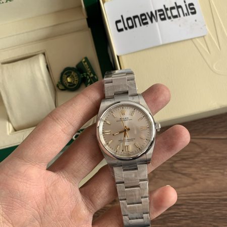 1:1 Rolex Replica Oyster Perpetual Silver Dial For Her 36mm