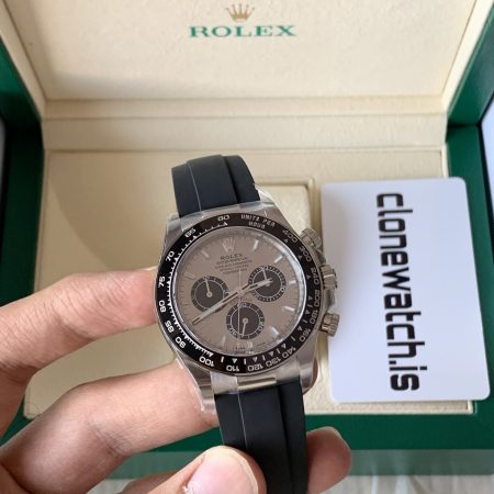 Rolex Daytona Ghost Replica Oysterflex Clone 4130 Black Dial