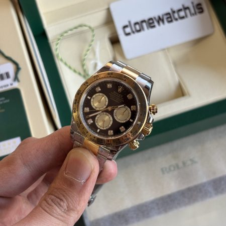 Best 1:1 Replica Rolex Daytona Two Tone 126503 Black Diamond Dial
