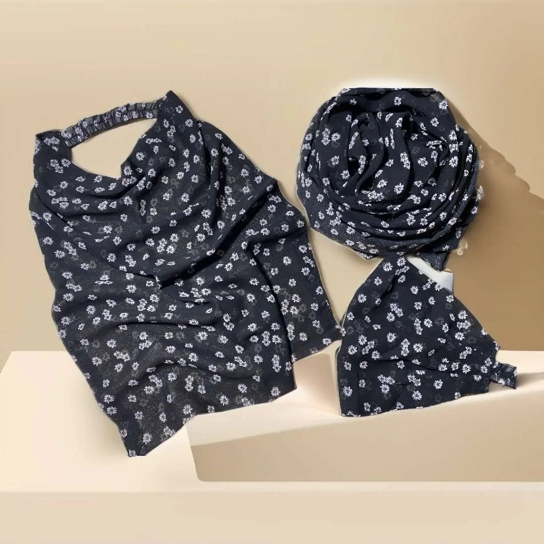 Printed Hijab and Niqab Set