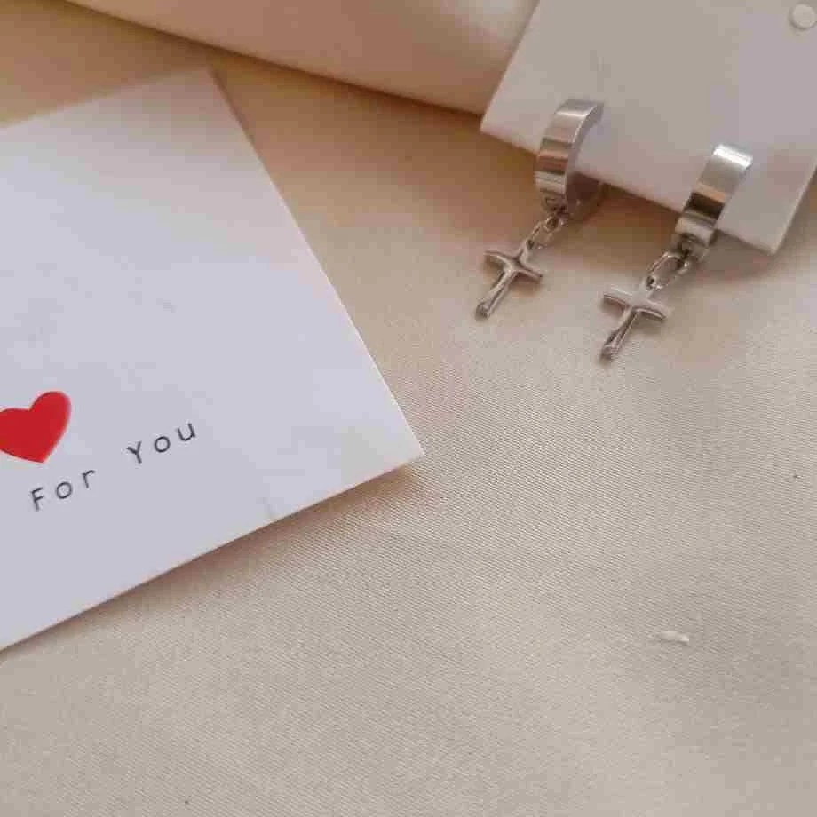Stainless Steel Cross Earrings