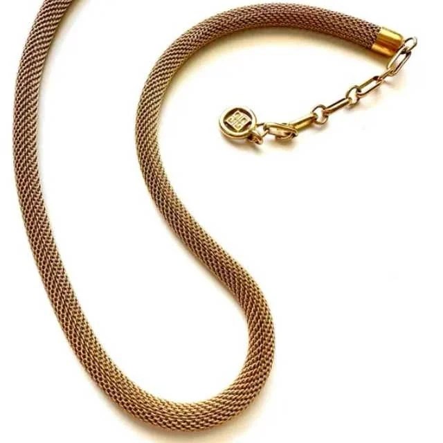 Glam and Gold Metal Mesh Necklace