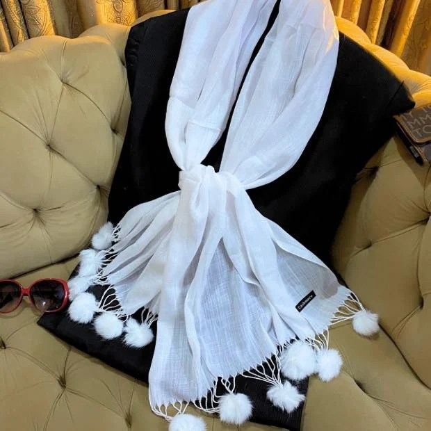 Turkish PomPom Hijab Clothifydotpk