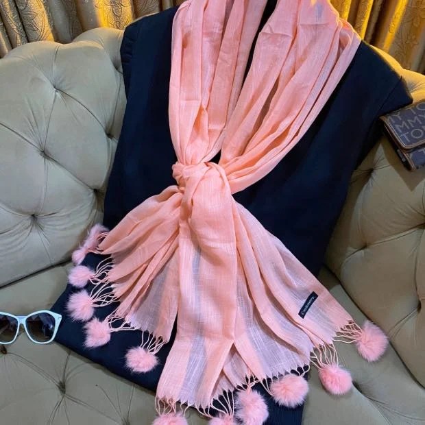 Turkish PomPom Hijab Clothifydotpk