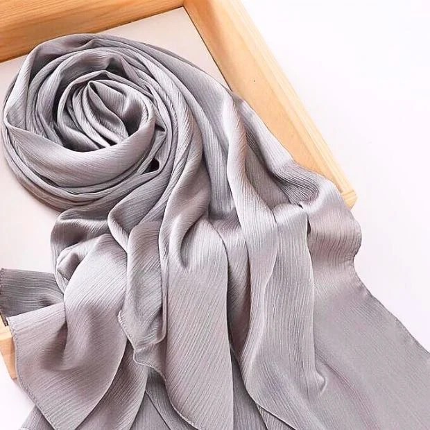 Crinkle Silk Hijab Clothifydotpk