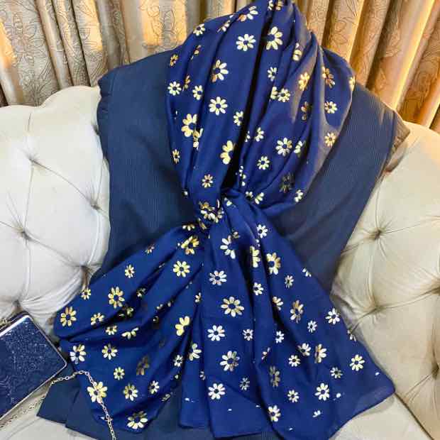 Gold Foil Hijab Clothifydotpk