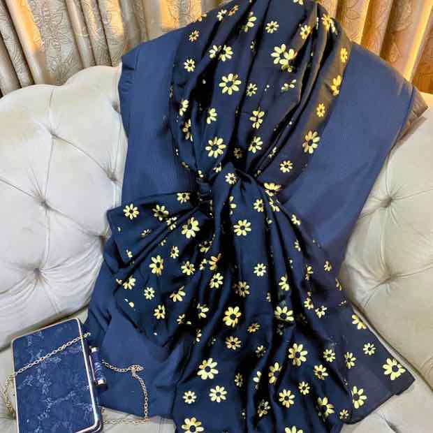 Gold Foil Hijab Clothifydotpk