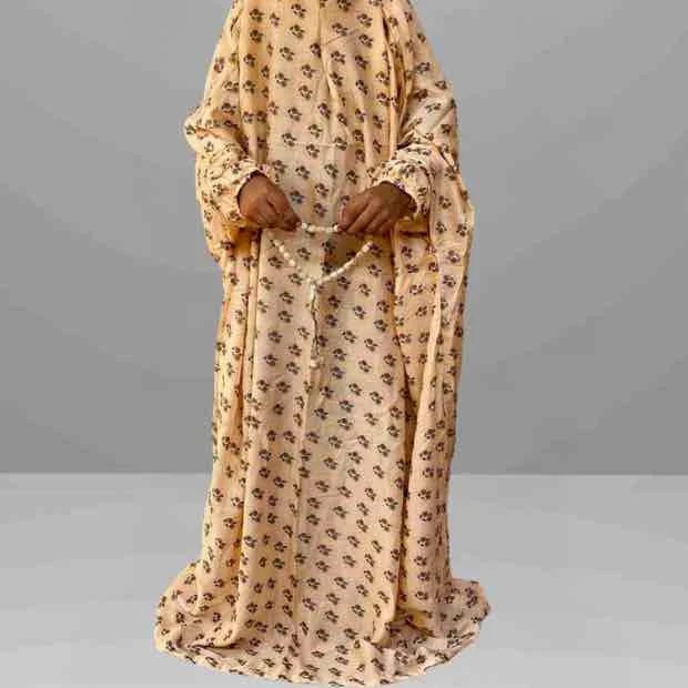 Kids Namaz Chadar with Sleeves Irani Chadar Khimar Kids Arabic Clothifydotpk