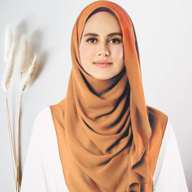 Apricot Instant double loop hijab Ready to wear hijab Chiffon Georgette Hijab Clothifydotpk